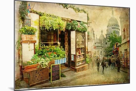 Parisian Streets - Montmartre-Maugli-l-Mounted Art Print