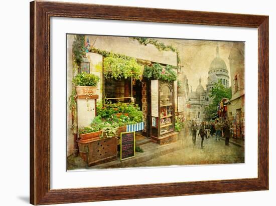 Parisian Streets - Montmartre-Maugli-l-Framed Art Print