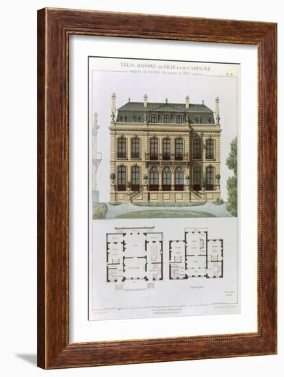 Parisian Suburban House and Plans-Leon Isabey-Framed Giclee Print