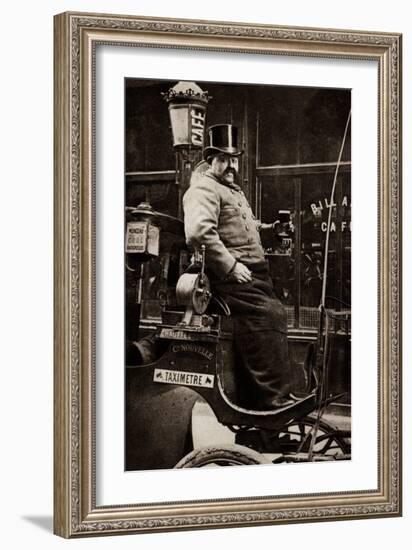 Parisian Taxi, Paris, 1890-null-Framed Photographic Print