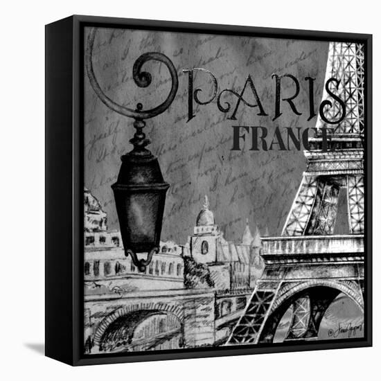 Parisian Wall Black I-Janice Gaynor-Framed Stretched Canvas