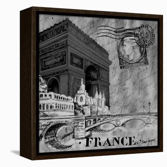 Parisian Wall Black II-Janice Gaynor-Framed Stretched Canvas