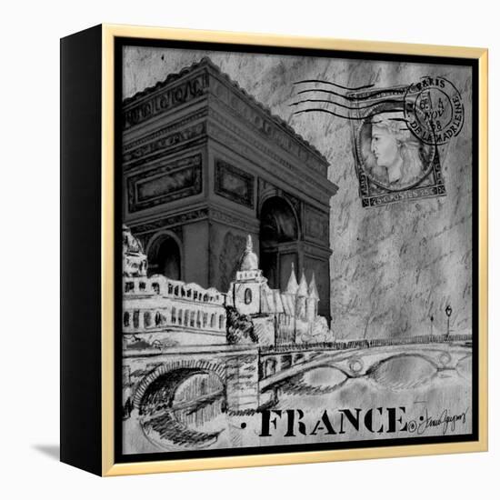 Parisian Wall Black II-Janice Gaynor-Framed Stretched Canvas