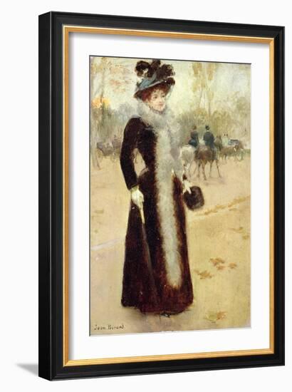 Parisian Woman in the Bois de Boulogne, c.1899-Jean Béraud-Framed Giclee Print