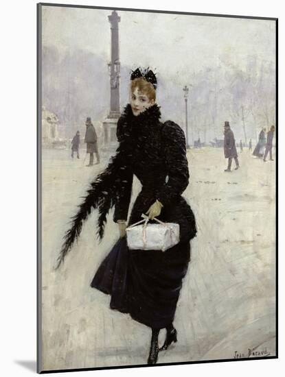 Parisian Woman in the Place de La Concorde, c.1890-Jean Béraud-Mounted Giclee Print