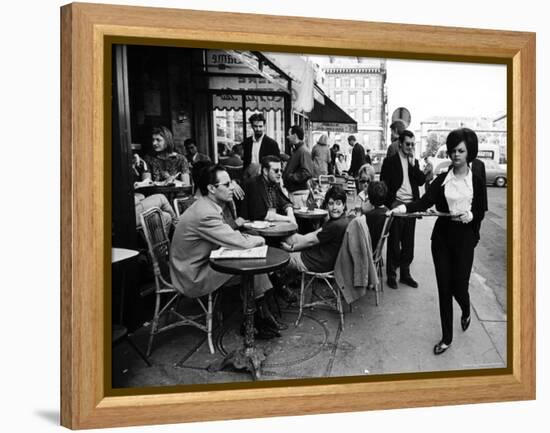 Parisians at a Sidewalk Cafe-Alfred Eisenstaedt-Framed Premier Image Canvas