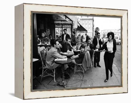 Parisians at a Sidewalk Cafe-Alfred Eisenstaedt-Framed Premier Image Canvas