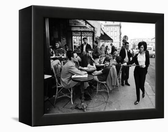 Parisians at a Sidewalk Cafe-Alfred Eisenstaedt-Framed Premier Image Canvas