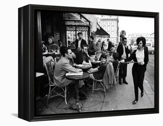 Parisians at a Sidewalk Cafe-Alfred Eisenstaedt-Framed Premier Image Canvas
