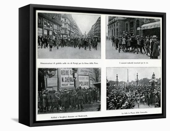 Parisians Celebrate Peace Treatry, France, 1919-null-Framed Stretched Canvas