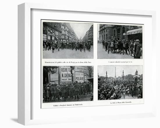 Parisians Celebrate Peace Treatry, France, 1919-null-Framed Art Print