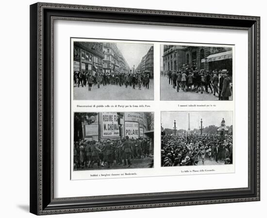 Parisians Celebrate Peace Treatry, France, 1919-null-Framed Art Print