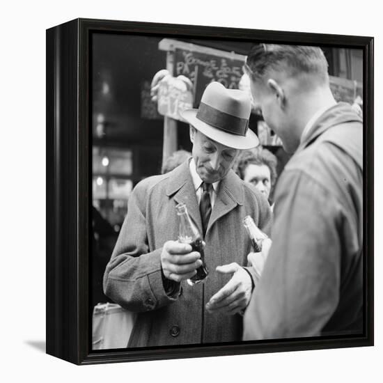 Parisians Drinking Bottled Coca Cola, Paris, France, 1950-Mark Kauffman-Framed Premier Image Canvas