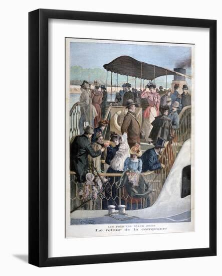 Parisians Returning from the Countryside by Boat, 1894-Weber-Framed Giclee Print