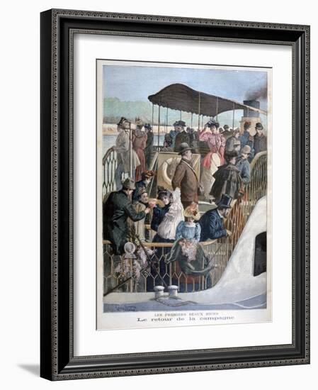 Parisians Returning from the Countryside by Boat, 1894-Weber-Framed Giclee Print