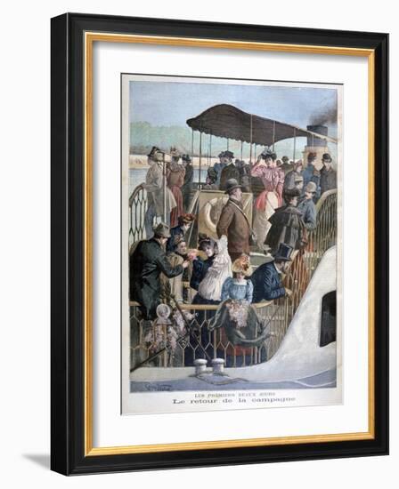 Parisians Returning from the Countryside by Boat, 1894-Weber-Framed Giclee Print