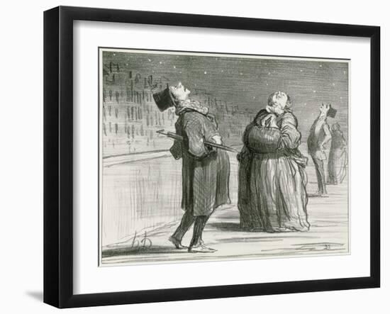 Parisians Waiting for the Famous Comet, 1857-Honore Daumier-Framed Giclee Print