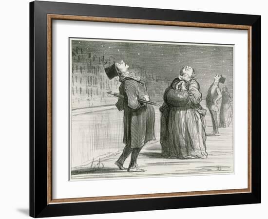 Parisians Waiting for the Famous Comet, 1857-Honore Daumier-Framed Giclee Print