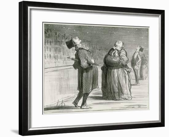 Parisians Waiting for the Famous Comet, 1857-Honore Daumier-Framed Giclee Print