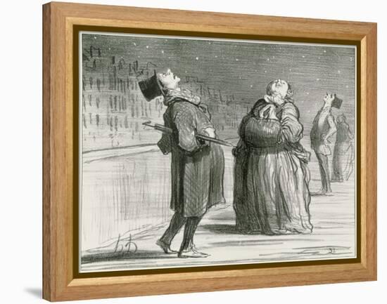 Parisians Waiting for the Famous Comet, 1857-Honore Daumier-Framed Premier Image Canvas