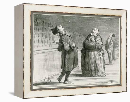 Parisians Waiting for the Famous Comet, 1857-Honore Daumier-Framed Premier Image Canvas