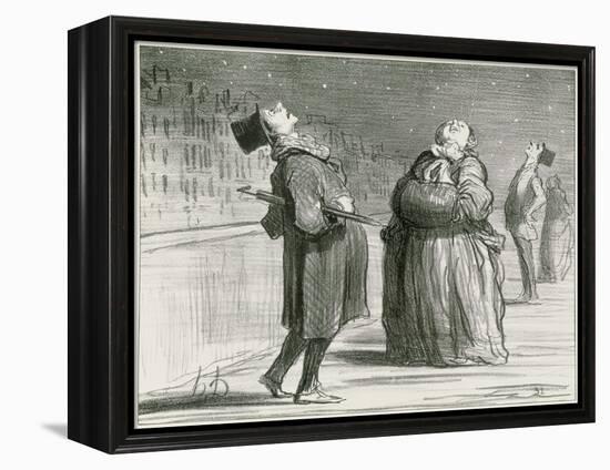 Parisians Waiting for the Famous Comet, 1857-Honore Daumier-Framed Premier Image Canvas