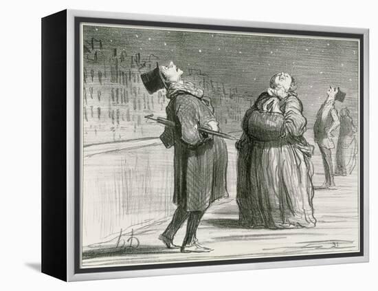 Parisians Waiting for the Famous Comet, 1857-Honore Daumier-Framed Premier Image Canvas