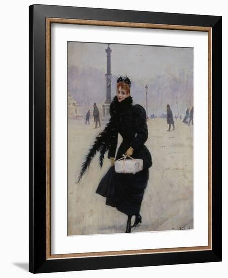 Parisienne, place de la Concorde-Jean Béraud-Framed Giclee Print