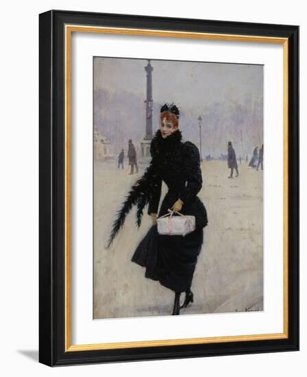 Parisienne, place de la Concorde-Jean Béraud-Framed Giclee Print