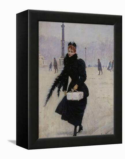 Parisienne, place de la Concorde-Jean Béraud-Framed Premier Image Canvas