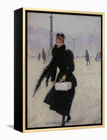 Parisienne, place de la Concorde-Jean Béraud-Framed Premier Image Canvas