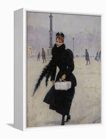 Parisienne, place de la Concorde-Jean Béraud-Framed Premier Image Canvas