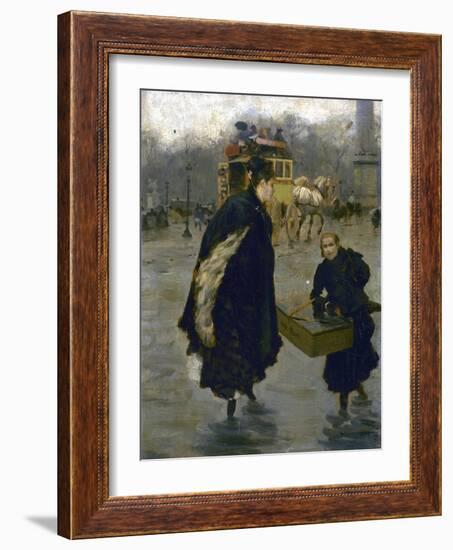 Parisiennes sur la place de la Concorde-Giuseppe De Nittis-Framed Giclee Print