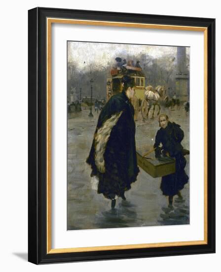 Parisiennes sur la place de la Concorde-Giuseppe De Nittis-Framed Giclee Print