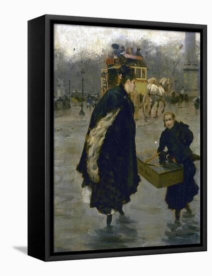 Parisiennes sur la place de la Concorde-Giuseppe De Nittis-Framed Premier Image Canvas