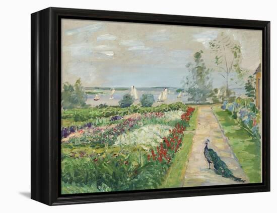 Park at lake Wannsee. (Flower garden with peacock). 1912-Max Slevogt-Framed Premier Image Canvas