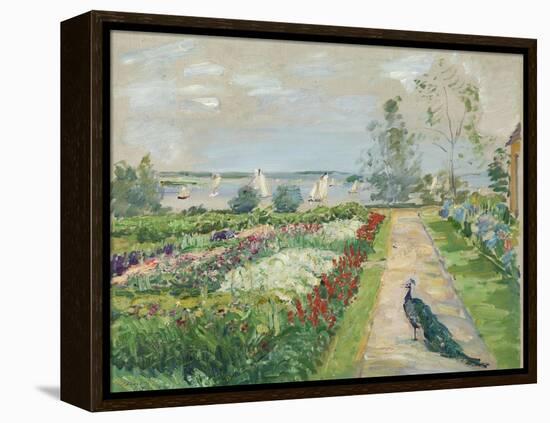 Park at lake Wannsee. (Flower garden with peacock). 1912-Max Slevogt-Framed Premier Image Canvas