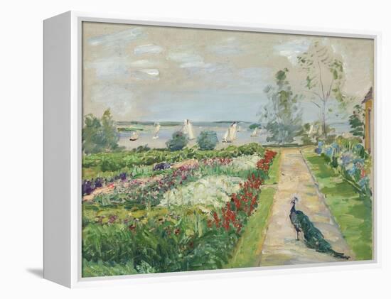 Park at lake Wannsee. (Flower garden with peacock). 1912-Max Slevogt-Framed Premier Image Canvas