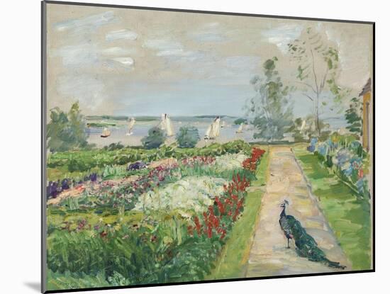 Park at lake Wannsee. (Flower garden with peacock). 1912-Max Slevogt-Mounted Giclee Print