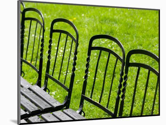 Park Benches in Palace Gardens, Vienna, Austria-Walter Bibikow-Mounted Photographic Print