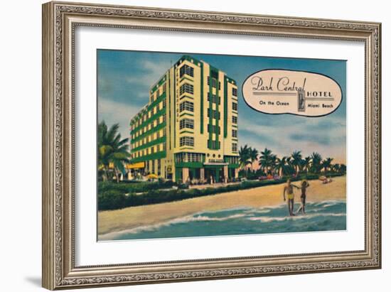 'Park Central Hotel - On the Ocean, Miami Beach', c1940s-Unknown-Framed Giclee Print