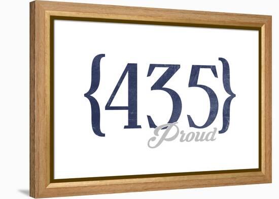 Park City, Utah - 435 Area Code (Blue)-Lantern Press-Framed Stretched Canvas