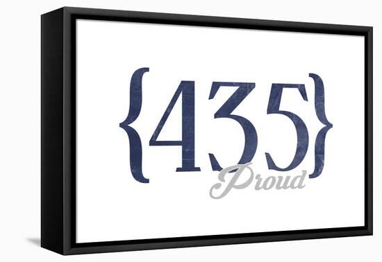 Park City, Utah - 435 Area Code (Blue)-Lantern Press-Framed Stretched Canvas