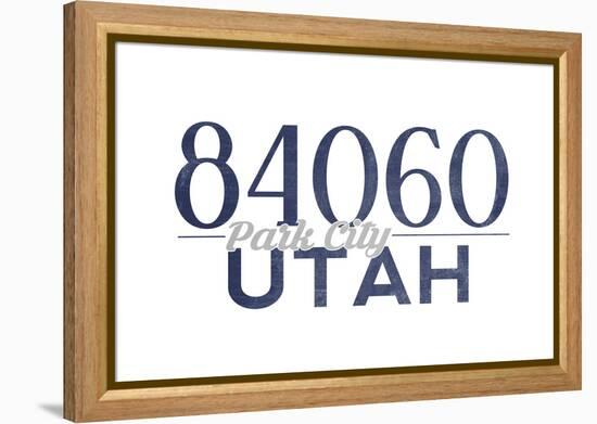 Park City, Utah - 84060 Zip Code (Blue)-Lantern Press-Framed Stretched Canvas