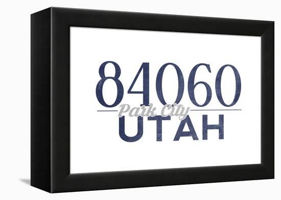 Park City, Utah - 84060 Zip Code (Blue)-Lantern Press-Framed Stretched Canvas