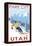 Park City, Utah - Downhill Skier-Lantern Press-Framed Stretched Canvas