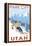 Park City, Utah - Downhill Skier-Lantern Press-Framed Stretched Canvas