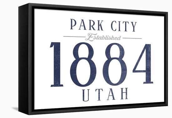 Park City, Utah - Established Date (Blue)-Lantern Press-Framed Stretched Canvas