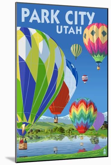 Park City, Utah - Hot Air Balloons-Lantern Press-Mounted Art Print