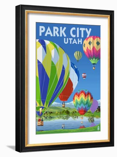 Park City, Utah - Hot Air Balloons-Lantern Press-Framed Art Print